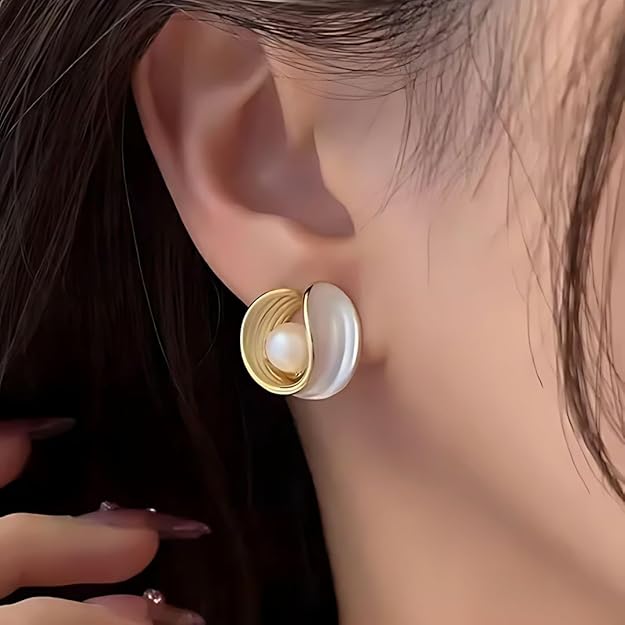 Elegant Pearl Drop Anti-Tarnish Stud Earrings for Women & Girls – Timeless Party & Daily Wear Jewellery