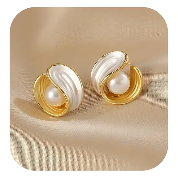 Elegant Pearl Drop Anti-Tarnish Stud Earrings for Women & Girls – Timeless Party & Daily Wear Jewellery