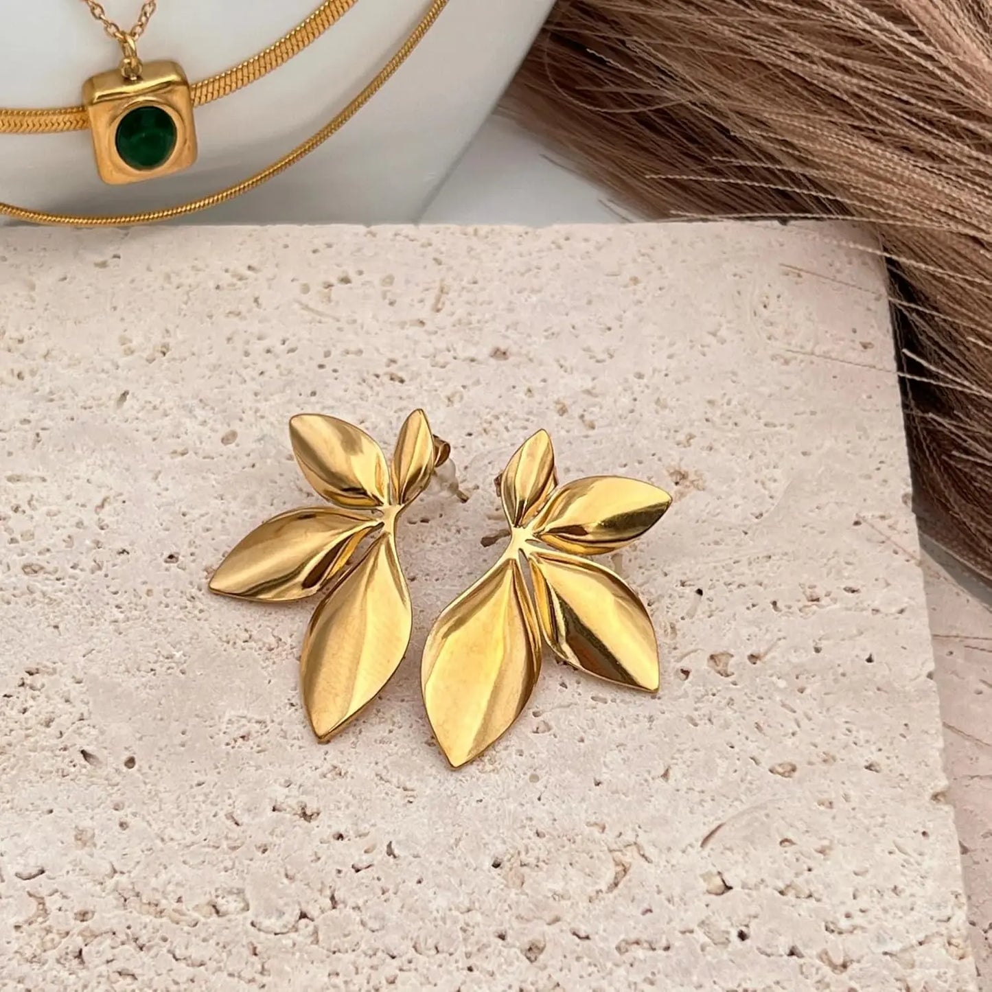 Aurelva Gold Floral Stud Earrings for Women and Girls | Lightweight Designer Earrings | Elegant Trendy Fashion Jewellery Gift Aurelva
