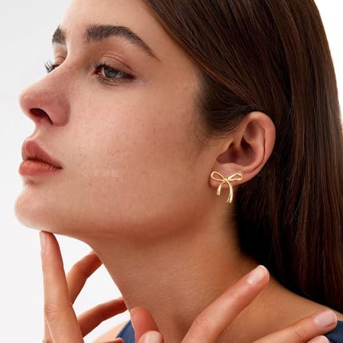 Aurelva Bow Knot Stud Earrings for Women and Girls