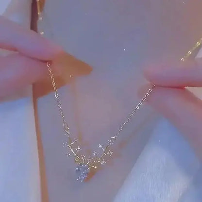 Crystal Branch Pendant Necklace Aurelva