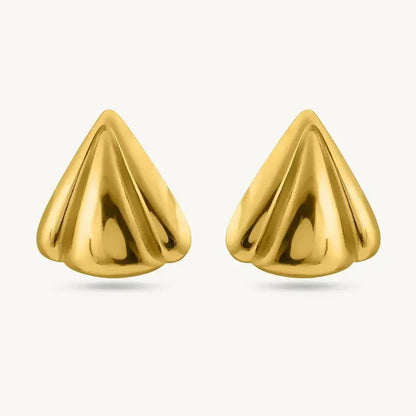 Aurelva Anti-Tarnish Gold Plated Bold Shell Stud Earrings for Women | Waterproof Stylish Statement Earrings | Modern Fashion Jewellery for Girls Aurelva