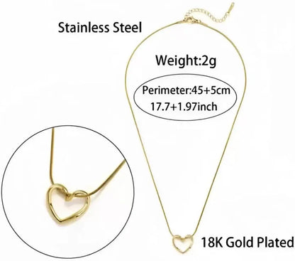 Aurelva Stainless Steel Gold Heart Pendant Necklace for Women with Chain | Anti Tarnish Jewellery Neck Chain for Girls Loocket | Aesthetic Necklace for Girls, Valentine's Gift for Girlfriend Aurelva