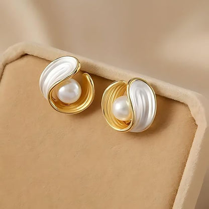 Elegant Pearl Drop Anti-Tarnish Stud Earrings for Women & Girls – Timeless Party & Daily Wear Jewellery