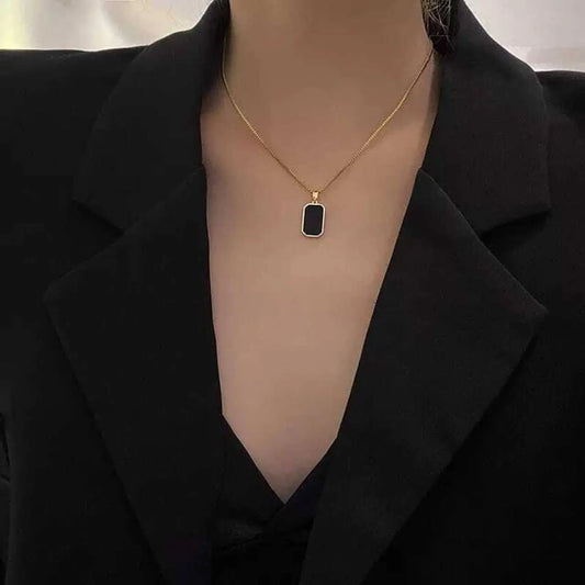 Aurelva Fashion'S Elegant Geometric Shape Balck Neck Pendant With Chain Special For Women'S Boys And Girls Aurelva