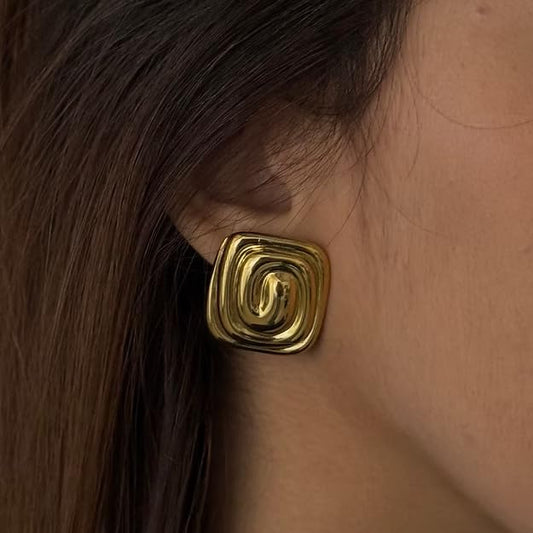 Aurelva Spiral Dome Stud Earrings for Women and Girls