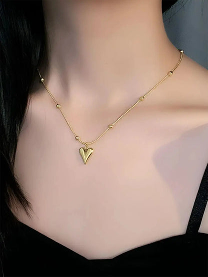 Gold-Plated Heart Pendant Necklace, Waterproof & Anti Tarnish Jewellery Aurelva