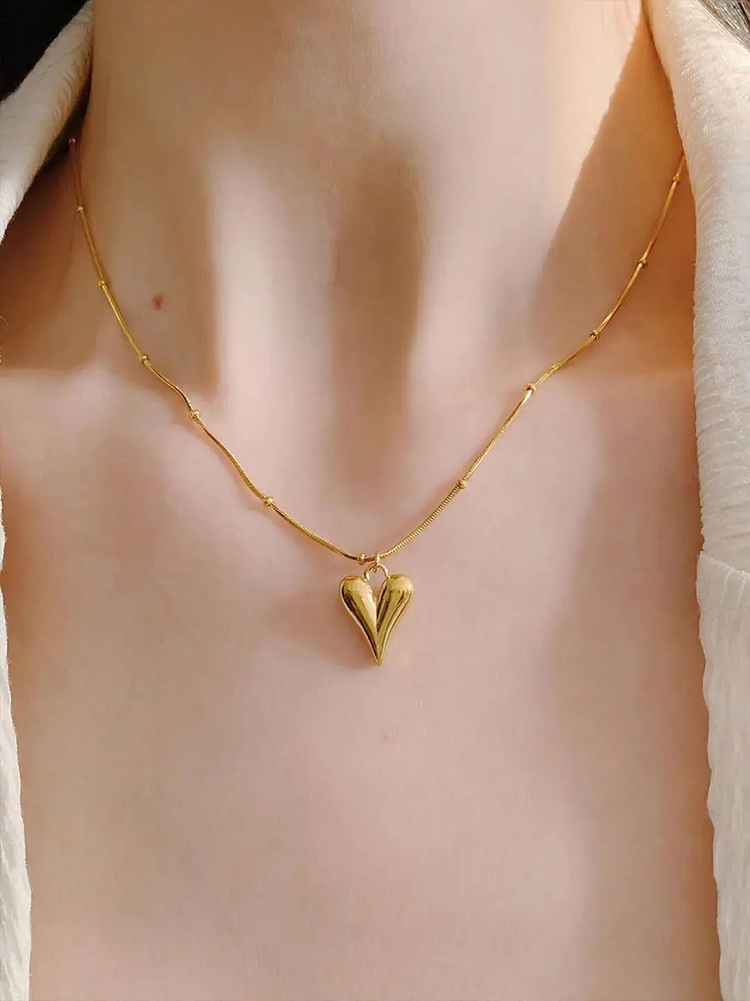 Gold-Plated Heart Pendant Necklace, Waterproof & Anti Tarnish Jewellery Aurelva