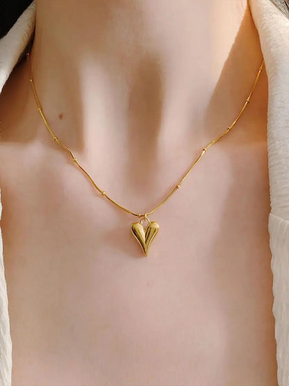 Gold-Plated Heart Pendant Necklace, Waterproof & Anti Tarnish Jewellery Aurelva