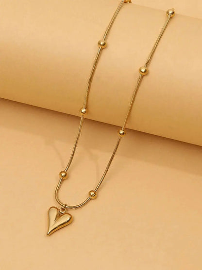 Gold-Plated Heart Pendant Necklace, Waterproof & Anti Tarnish Jewellery Aurelva