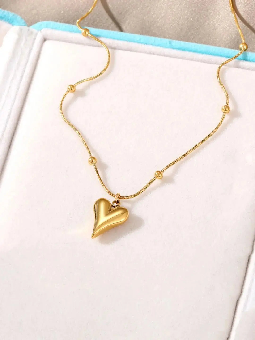Gold-Plated Heart Pendant Necklace, Waterproof & Anti Tarnish Jewellery Aurelva
