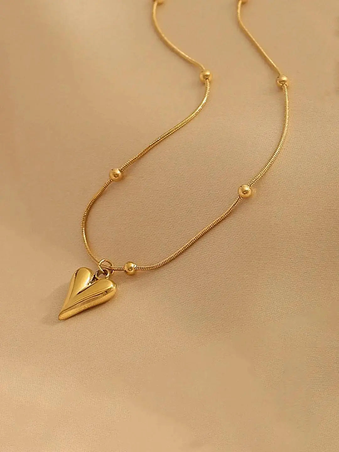 Gold-Plated Heart Pendant Necklace, Waterproof & Anti Tarnish Jewellery Aurelva