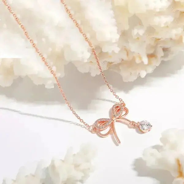 Rose Gold Plated Infinity Pendant Necklace Aurelva