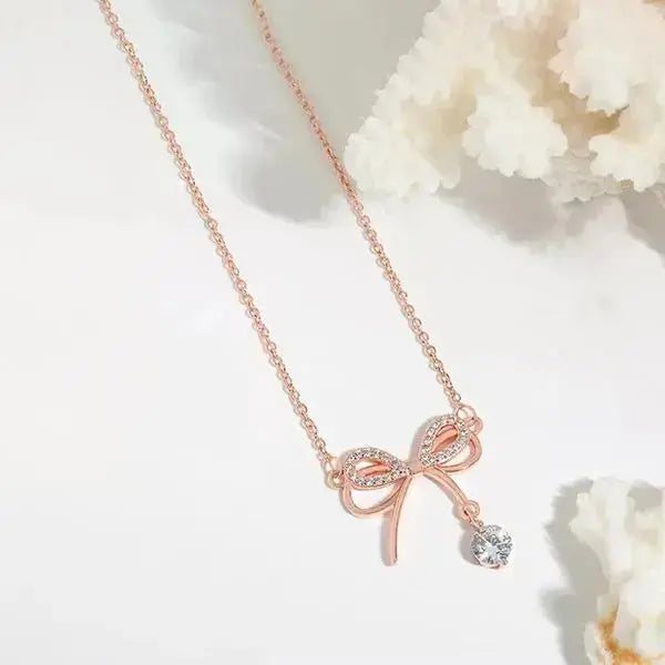 Rose Gold Plated Infinity Pendant Necklace Aurelva